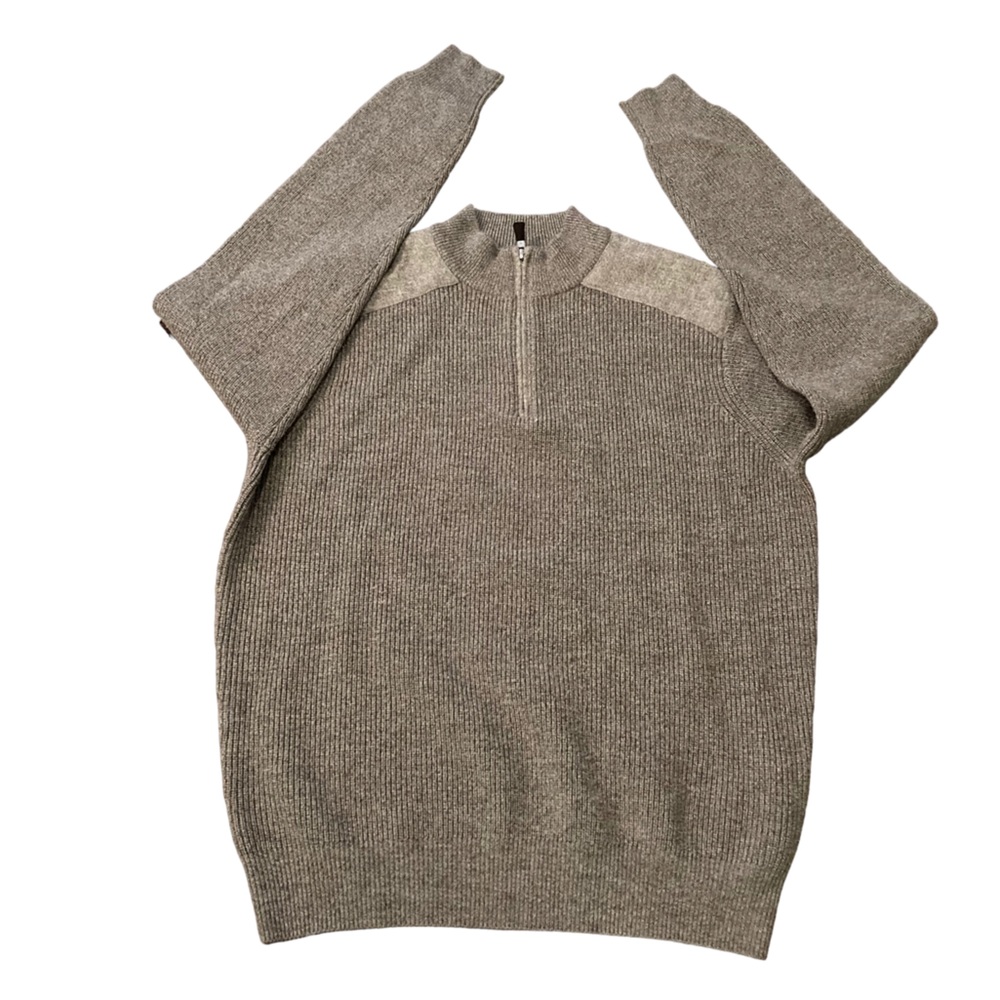 Peter Millar wool shoulder patch quarter zip